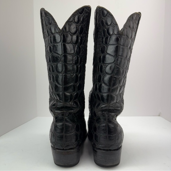 Veari Buitre size 9.5 Men’s Black Alligator Genuine Leather Cowboy Western Boots - Picture 7 of 15
